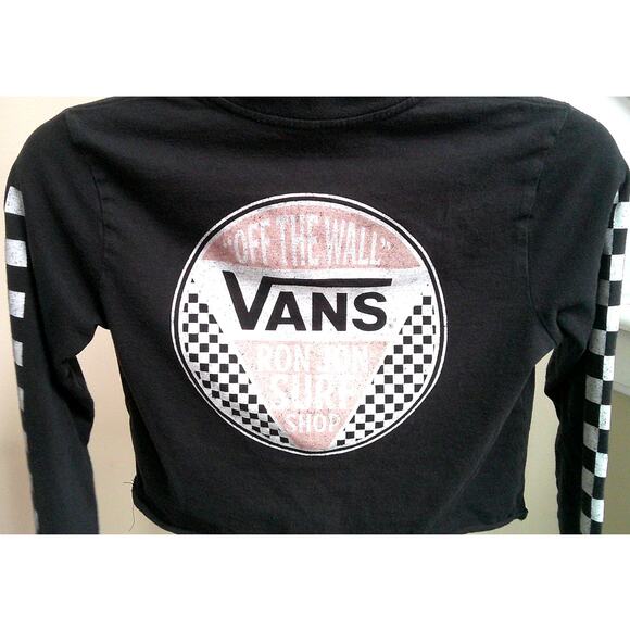 Vans Long Sleeve, Cropped Juniors Small Black Shirt XS - Picture 4 of 8